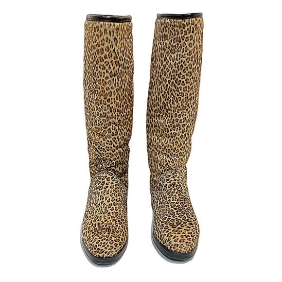 Pajar Tall Calf Hair Leopard Print Boots, Sz 7 - Picture 5 of 15